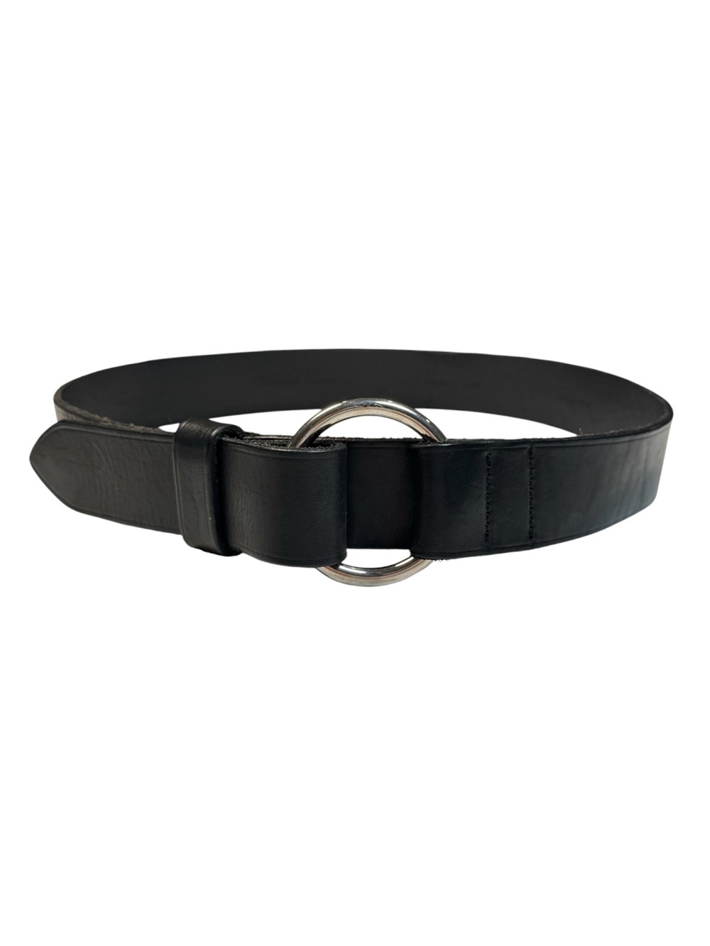 Ralph Lauren Collection Purple Label Black Leather Turn - Back Wide Belt Italy S